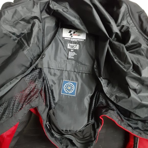 MotoGp Biker Jacket Mens Small Medium Red Motorcycle Dorna Reinforced Padded - Picture 14 of 15